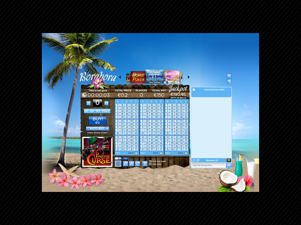BoraBora Bingo Game - Landing Page